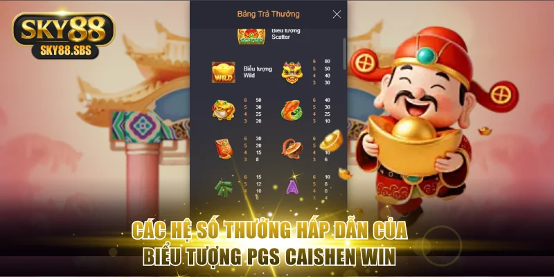 Các hệ số thưởng hấp dẫn của biểu tượng PGS Caishen Win
